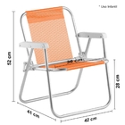 Cadeira De Praia Infantil Beach Kid´s Alumínio Laranja