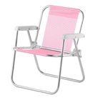 Cadeira De Praia Infantil Beach Kid´s Alumínio Rosa