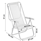 Cadeira De Praia Reclinável Sun Beach  Branco