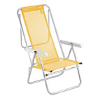 Cadeira De Praia Reclinável Sun Beach Alumínio Amarelo