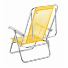 Cadeira De Praia Reclinável Sun Beach Alumínio Amarelo