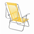 Cadeira De Praia Reclinável Sun Beach Alumínio Amarelo