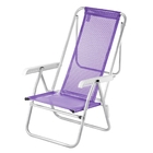 Cadeira De Praia Reclinável Sun Beach Alumínio Lilás