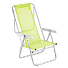 Cadeira De Praia Reclinável Sun Beach Alumínio Verde Limão