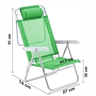 Cadeira De Praia Reclinável Sun Glow Premium  Verde