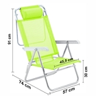 Cadeira De Praia Reclinável Sun Glow Premium  Verde Limão