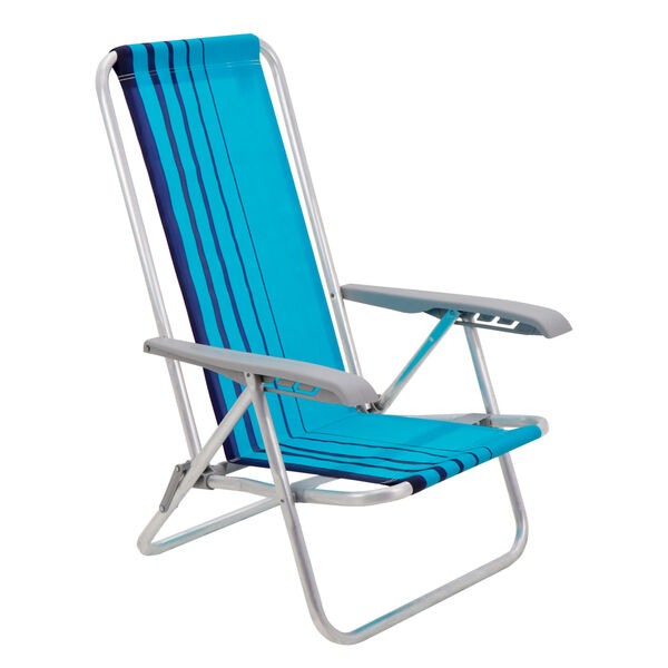 Cadeira De Praia Reclinável Tramontina Bali Baixa Em Alumínio