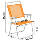 Cadeira De Praia Reforçada Encosto Alto Sun Plus Alumínio Lar