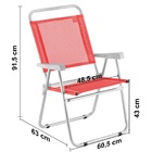 Cadeira De Praia Reforçada Encosto Alto Sun Plus Alumínio Ver