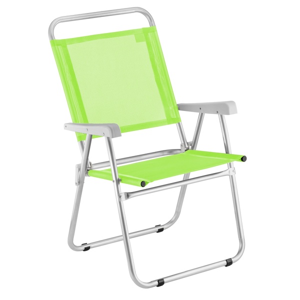 Cadeira De Praia Reforçada Encosto Alto Sun Plus Alumínio Ver