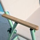 Cadeira De Praia Retrô Colorida Leve Com Alça Verde/bege