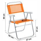 Cadeira De Praia Sun Aluminio Laranja