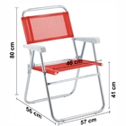 Cadeira De Praia Sun Aluminio Vermelho