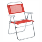 Cadeira De Praia Sun Aluminio Vermelho