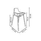 Cadeira De Refeicao Plastica Teddy Marrom Alta Com Pernas De