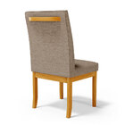 Cadeira De Sala De Jantar Estofada Gomes Madeira Maciça Linho