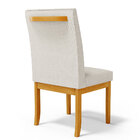 Cadeira De Sala De Jantar Estofada Gomes Madeira Maciça Linho
