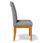 Cadeira De Sala De Jantar Estofada Gomes Madeira Maciça Linho