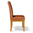 Cadeira De Sala De Jantar Estofada Gomes Madeira Maciça Pu Ma