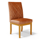 Cadeira De Sala De Jantar Estofada Gomes Madeira Maciça Pu Ma