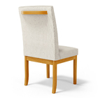 Cadeira De Sala De Jantar Estofada Veiga Madeira Maciça Linho