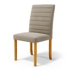 Cadeira De Sala De Jantar Estofada Veiga Madeira Maciça Suede