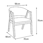 Cadeira Decorativa Antonela Air Curva Base Madeira Courino Wi