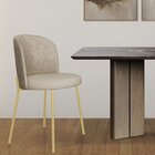 Cadeira Decorativa Ayla Base Champagne Courvin Bege/champagne