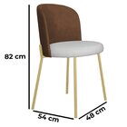 Cadeira Decorativa Ayla Courvin Bicolor/champagne