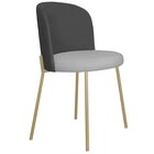 Cadeira Decorativa Ayla Linho Moderno Bicolor/champagne