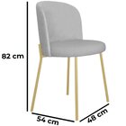 Cadeira Decorativa Ayla Linho Moderno Cinza/champagne