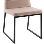 Cadeira Decorativa Base Aço Preto F36 Linho Dmobiliario