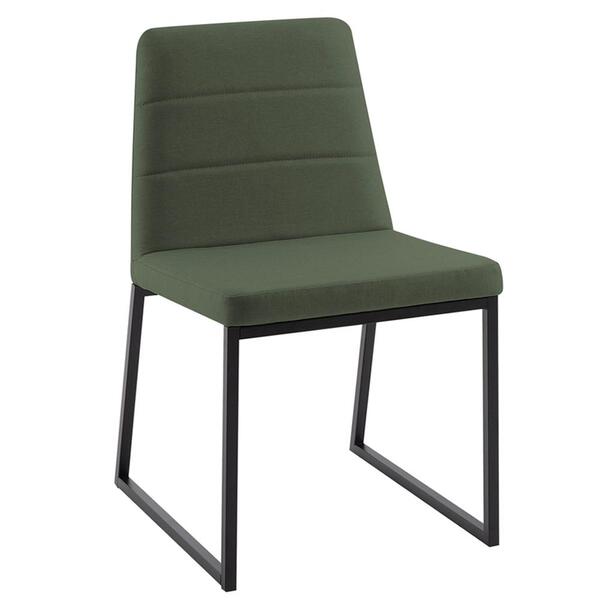 Cadeira Decorativa Base Aço Preto F36 Linho Dmobiliario