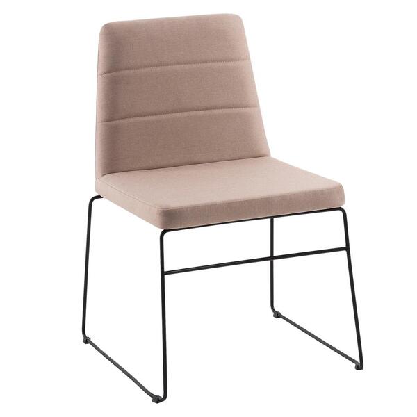 Cadeira Decorativa Base Aço Preto F40 Linho Dmobiliario