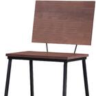 Cadeira Decorativa Base Aço Preto I03 Madeira Taeda Castanho