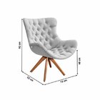 Cadeira Decorativa Capitonê Giratória Júlia Nude