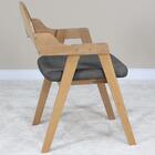 Cadeira Decorativa Com Braço Pes Madeira Amendoa Nacc