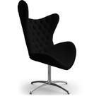 Cadeira Decorativa Com Capitonê Big Egg Preta Giratória