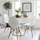 Cadeira Decorativa Eiffel Charles Eames F03 Branco Com Pés De