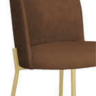 Cadeira Decorativa Elegance Base Champanhe Courino Marrom - M