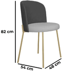 Cadeira Decorativa Elegance Base Champanhe Linho Cinza Escuro