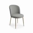 Cadeira Decorativa Elegance Base Champanhe Linho - Montanaris