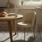 Cadeira Decorativa Elegance Base Champanhe Linho - Montanaris