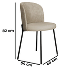 Cadeira Decorativa Elegance Base Preto Courino Bege - Montana