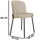 Cadeira Decorativa Elegance Base Preto Linho Bege - Montanari