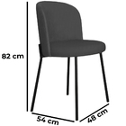 Cadeira Decorativa Elegance Base Preto Linho Chumbo - Montana