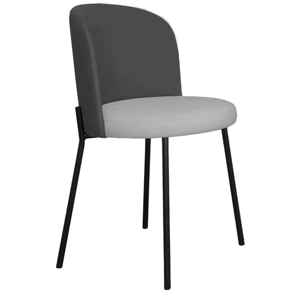 Cadeira Decorativa Elegance Base Preto Linho Cinza Escuro/cin