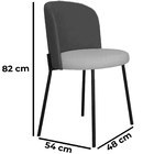 Cadeira Decorativa Elegance Base Preto Linho Cinza Escuro/cin