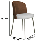 Cadeira Decorativa Elegance Base Titanium Courino Caramelo/be