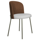 Cadeira Decorativa Elegance Base Titanium Courino Caramelo/be